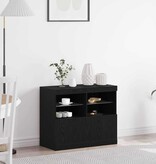 VidaXL Dressoir Zwart 81 x 37 x 67 cm Bewerkt hout