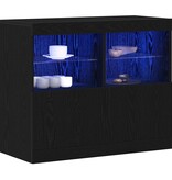 VidaXL Dressoir Zwart 81 x 37 x 67 cm Bewerkt hout