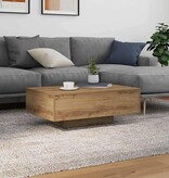 VidaXL Salontafel artisanaal eikenkleurig 85 x 55 x 31 cm Bewerkt hout