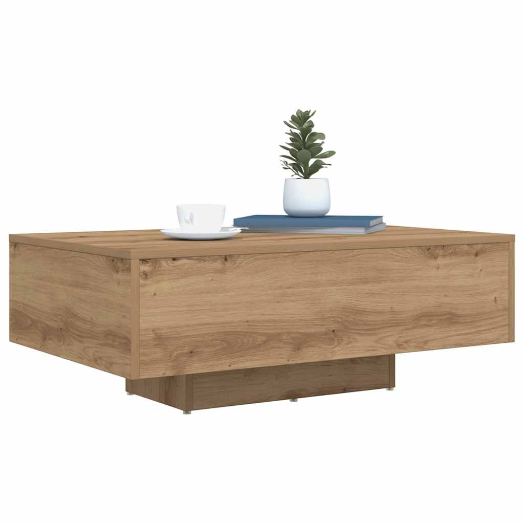 VidaXL Salontafel artisanaal eikenkleurig 85 x 55 x 31 cm Bewerkt hout