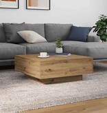 VidaXL Salontafel artisanaal eikenkleurig 80 x 80 x 31 cm Bewerkt hout