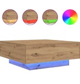 VidaXL Salontafel artisanaal eikenkleurig 80 x 80 x 31 cm Bewerkt hout