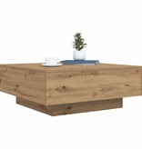 VidaXL Salontafel artisanaal eikenkleurig 80 x 80 x 31 cm Bewerkt hout