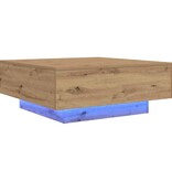 VidaXL Salontafel artisanaal eikenkleurig 80 x 80 x 31 cm Bewerkt hout