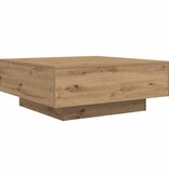 VidaXL Salontafel artisanaal eikenkleurig 80 x 80 x 31 cm Bewerkt hout