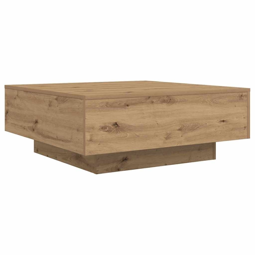 VidaXL Salontafel artisanaal eikenkleurig 80 x 80 x 31 cm Bewerkt hout