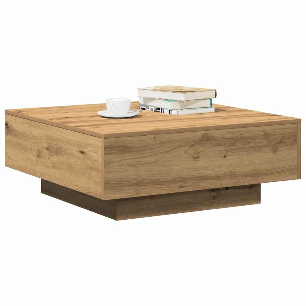 VidaXL Salontafel artisanaal eikenkleurig 80 x 80 x 31 cm Bewerkt hout