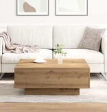 VidaXL Salontafel artisanaal eikenkleurig 80 x 80 x 31 cm Bewerkt hout