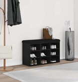 VidaXL Schoenenbank met opslag Zwart 80 x 30 x 48 cm Bewerkt hout