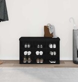 VidaXL Schoenenbank met opslag Zwart 80 x 30 x 48 cm Bewerkt hout