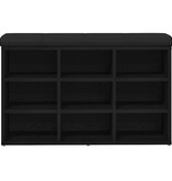 VidaXL Schoenenbank met opslag Zwart 80 x 30 x 48 cm Bewerkt hout