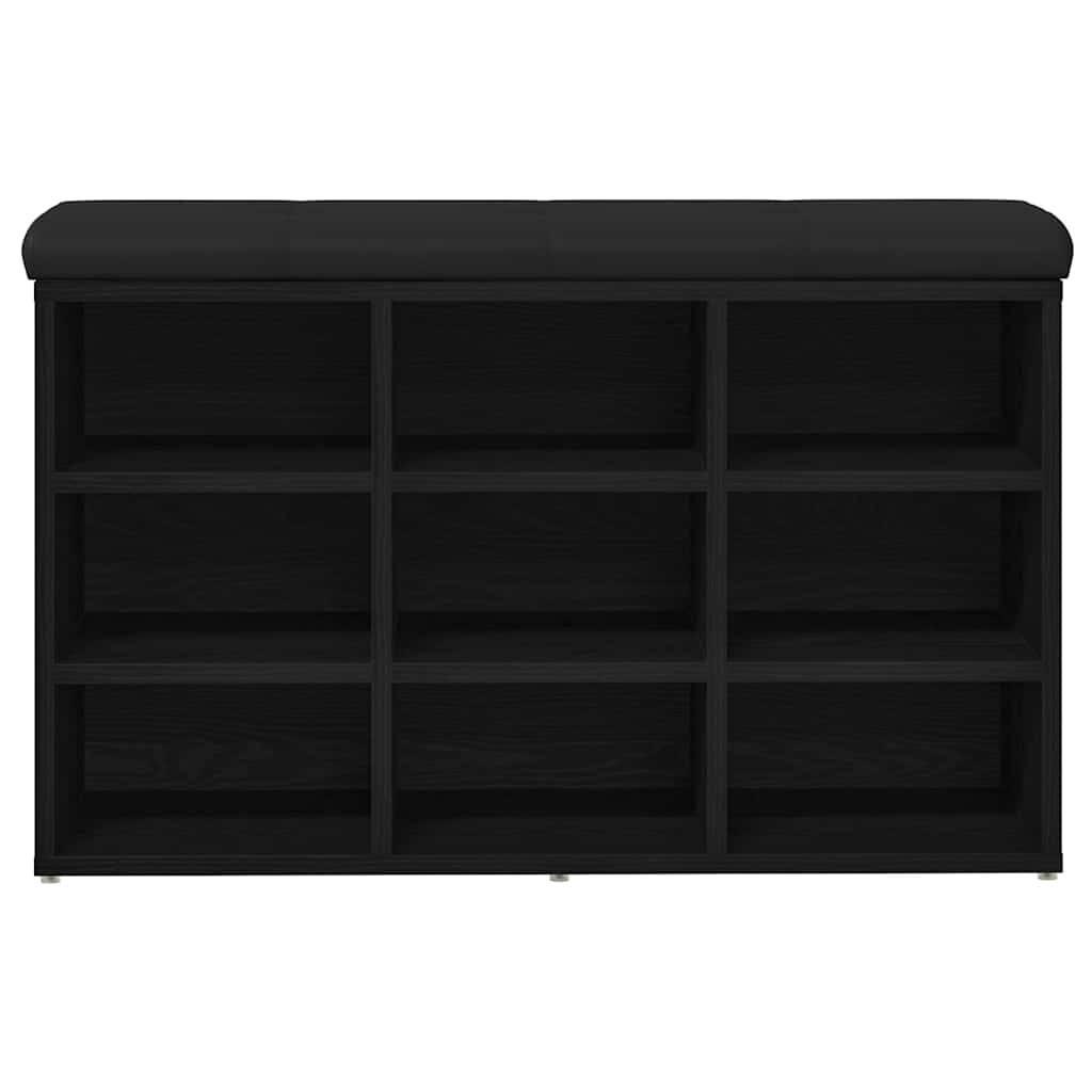 VidaXL Schoenenbank met opslag Zwart 80 x 30 x 48 cm Bewerkt hout