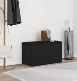 VidaXL Opslagbank met kussen Zwart Eiken 82 x 42 x 45 cm Bewerkt hout