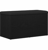 VidaXL Opslagbank met kussen Zwart Eiken 82 x 42 x 45 cm Bewerkt hout