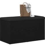 VidaXL Opslagbank met kussen Zwart Eiken 82 x 42 x 45 cm Bewerkt hout