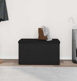 VidaXL Opslagbank met kussen Zwart Eiken 82 x 42 x 45 cm Bewerkt hout