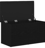 VidaXL Opslagbank met kussen Zwart Eiken 82 x 42 x 45 cm Bewerkt hout