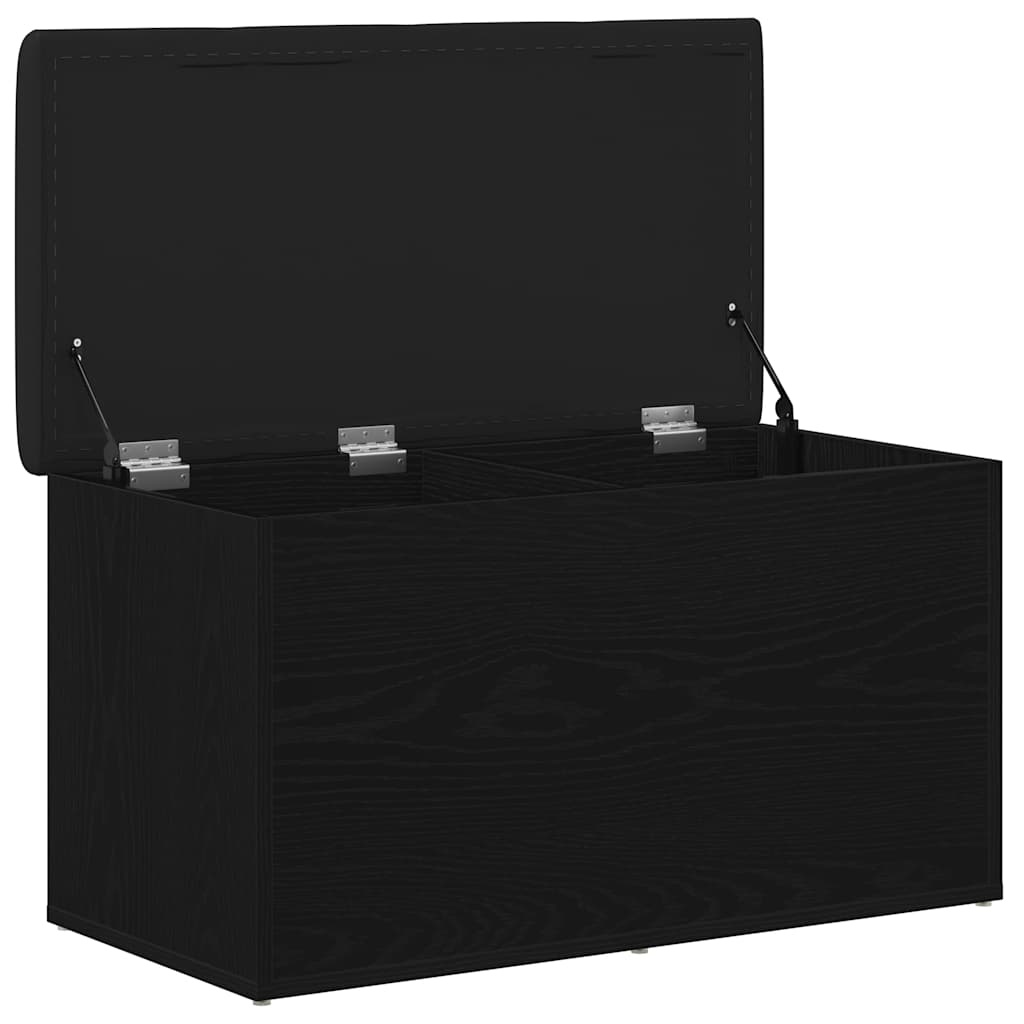 VidaXL Opslagbank met kussen Zwart Eiken 82 x 42 x 45 cm Bewerkt hout