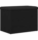 VidaXL Opslagbank met kussen Zwart eiken 62 x 42 x 45 cm Bewerkt hout