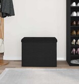 VidaXL Opslagbank met kussen Zwart eiken 62 x 42 x 45 cm Bewerkt hout