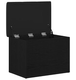 VidaXL Opslagbank met kussen Zwart eiken 62 x 42 x 45 cm Bewerkt hout