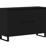 VidaXL Dressoir met lade Zwart eiken 101.5 x 35 x 70 cm Bewerkt hout