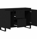 VidaXL Dressoir met lade Zwart eiken 101.5 x 35 x 70 cm Bewerkt hout