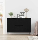 VidaXL Dressoir met lade Zwart eiken 101.5 x 35 x 70 cm Bewerkt hout