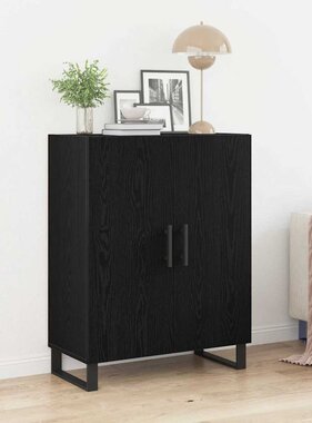 VidaXL Sidetable Zwart eiken 69.5 x 34 x 90 cm Bewerkt hout