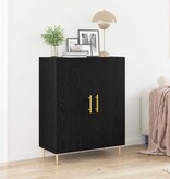 VidaXL Bureau Zwart eiken 69.5 x 34 x 90 cm Bewerkt hout