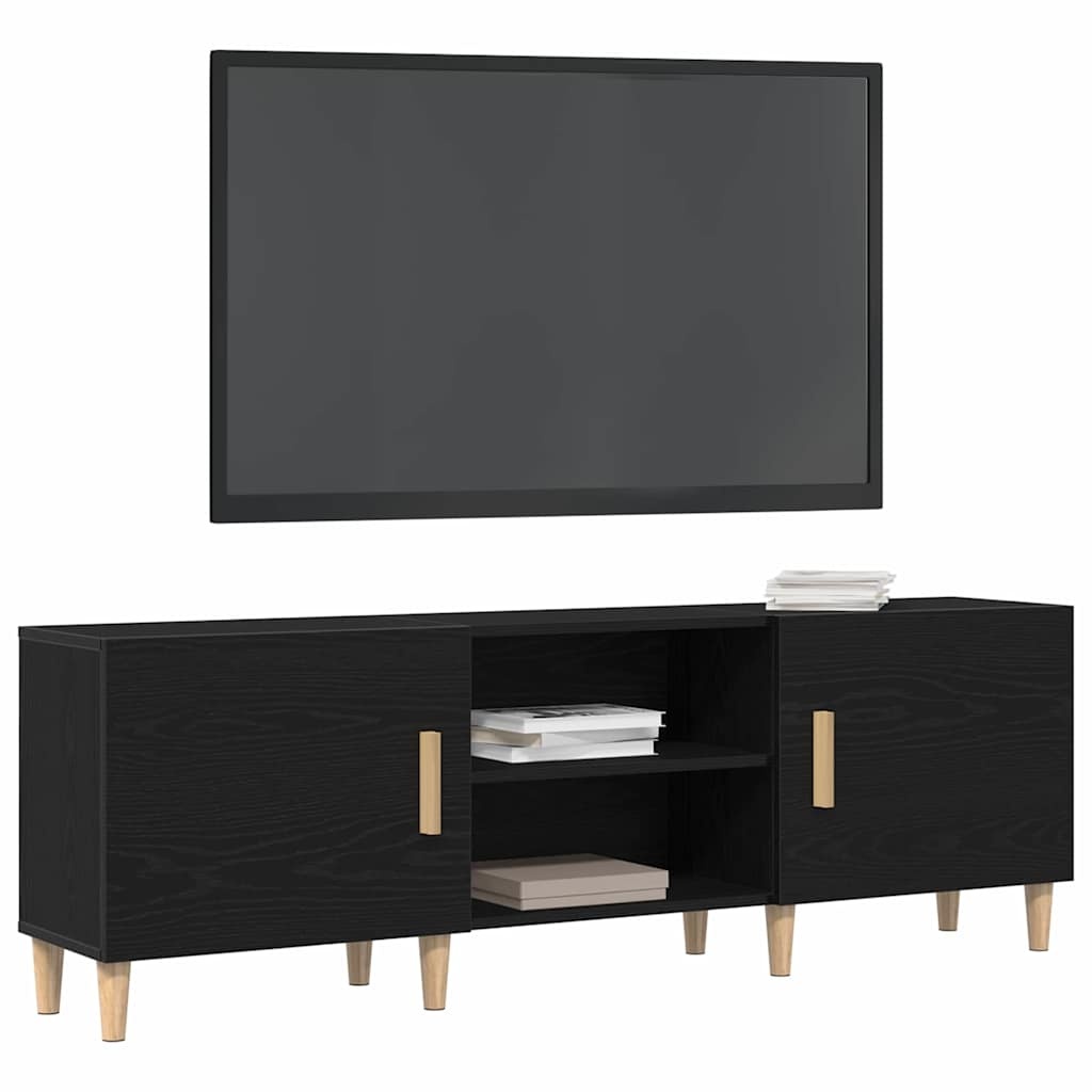 VidaXL Tv-kast Zwart eiken 150 x 30 x 50 cm Bewerkt hout
