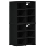 VidaXL Schoenenkast 2 pcs Zwart eiken 52 x 30 x 50.5 cm Bewerkt hout