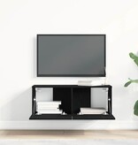 VidaXL TV-kasten 2 pcs Zwart eiken 80 x 30 x 30 cm Bewerkt hout