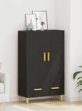 VidaXL Highboard met lade Zwart 70 x 31 x 115 cm Bewerkt hout