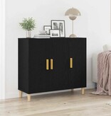 VidaXL Dressoir Zwart 90 x 34 x 80 cm Bewerkt hout