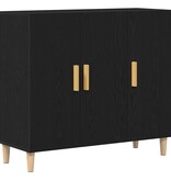 VidaXL Dressoir Zwart 90 x 34 x 80 cm Bewerkt hout