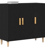 VidaXL Dressoir Zwart 90 x 34 x 80 cm Bewerkt hout