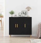 VidaXL Dressoir Zwart 90 x 34 x 80 cm Bewerkt hout