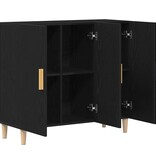 VidaXL Dressoir Zwart 90 x 34 x 80 cm Bewerkt hout