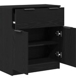 VidaXL Dressoir met lade Zwart 60 x 30 x 70 cm Bewerkt hout