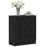 VidaXL Dressoir met lade Zwart 60 x 30 x 70 cm Bewerkt hout