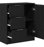 VidaXL Dressoir met lade Zwart 60 x 30 x 70 cm Bewerkt hout