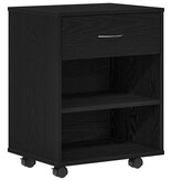 VidaXL Opbergkast met wiel Zwart eiken 46 x 36 x 59 cm Bewerkt hout