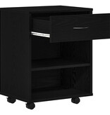 VidaXL Opbergkast met wiel Zwart eiken 46 x 36 x 59 cm Bewerkt hout
