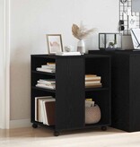 VidaXL Opbergkast met wiel Zwart eiken 60 x 53 x 72.5 cm Bewerkt hout