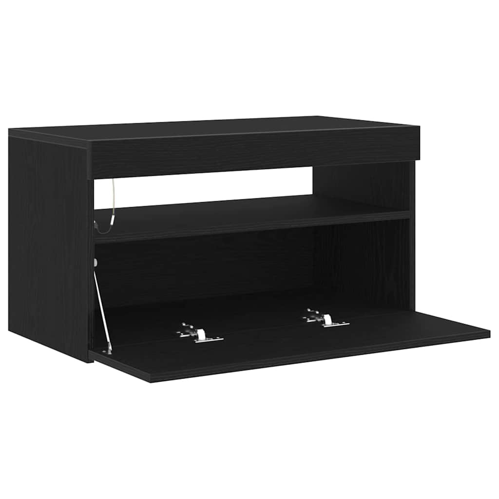 VidaXL TV-kast Zwart 75 x 35 x 40 cm Bewerkt hout