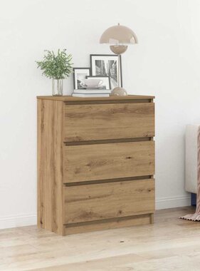 VidaXL Dressoir 60x35x76 cm bewerkt hout artisanaal eikenkleur