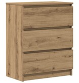 VidaXL Dressoir 60x35x76 cm bewerkt hout artisanaal eikenkleur