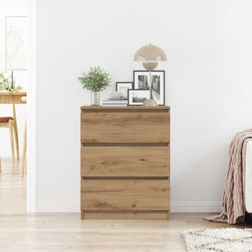 VidaXL Dressoir 60x35x76 cm bewerkt hout artisanaal eikenkleur