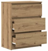 VidaXL Dressoir 60x35x76 cm bewerkt hout artisanaal eikenkleur